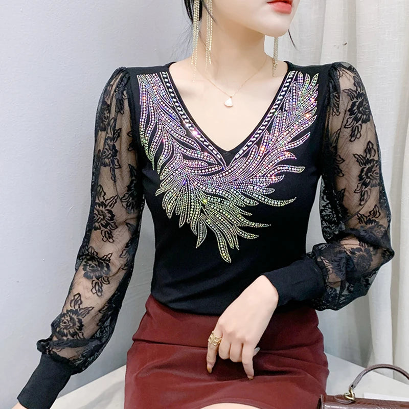 Jersey de cuello alto de malla Otoño Invierno – Elegante y elástico