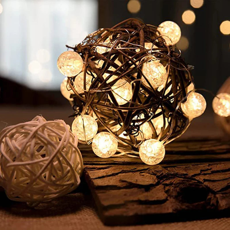 Guirnalda de luces LED, guirnalda de luces de hadas, guirnalda con pilas AG13, decoración navideña para bodas, árbol de Navidad, decoración de Año Nuevo