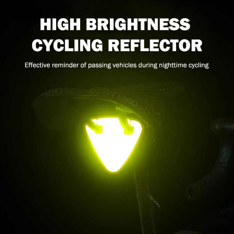 Lys sykkelreflektor bærbar landeveissykkelreflektor ultralett terrengsykkel TPU reflekterende trekantsykkeltilbehør