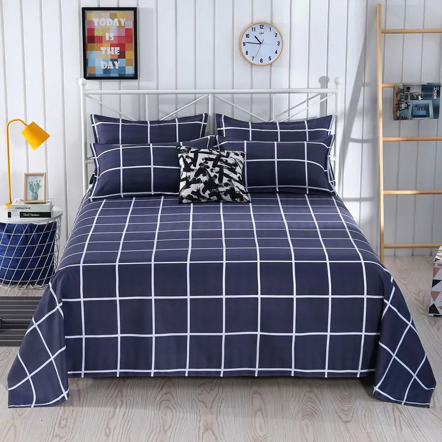 1 Sábana Bajera Textil Hogar Moderna Poliéster Algodón Sábanas Planas Ropa de Cama Tamaño Individual Queen King (Sin Fundas de Almohada)