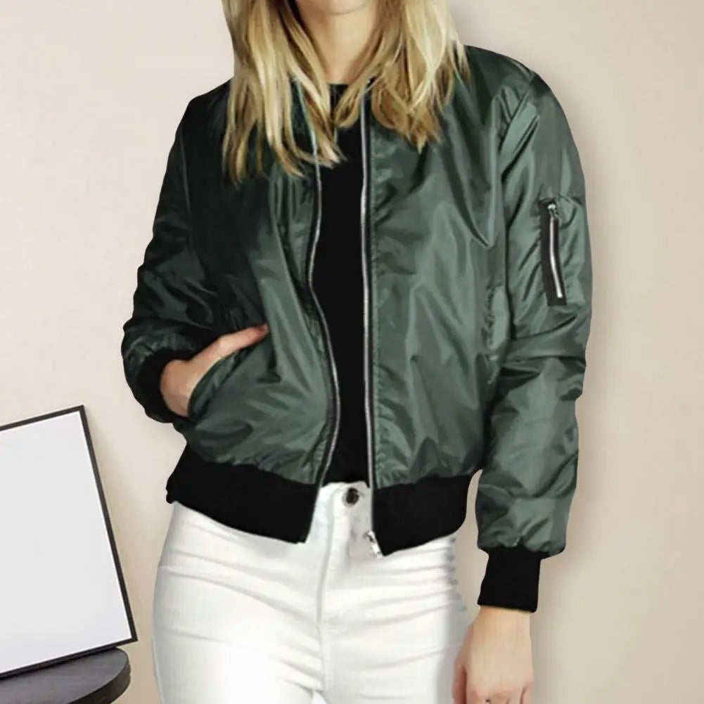 Stylish Winter Coat Loose Winter Jacket Stand Collar Pure Color Cardigan Women Spring Jacket Keep Warm