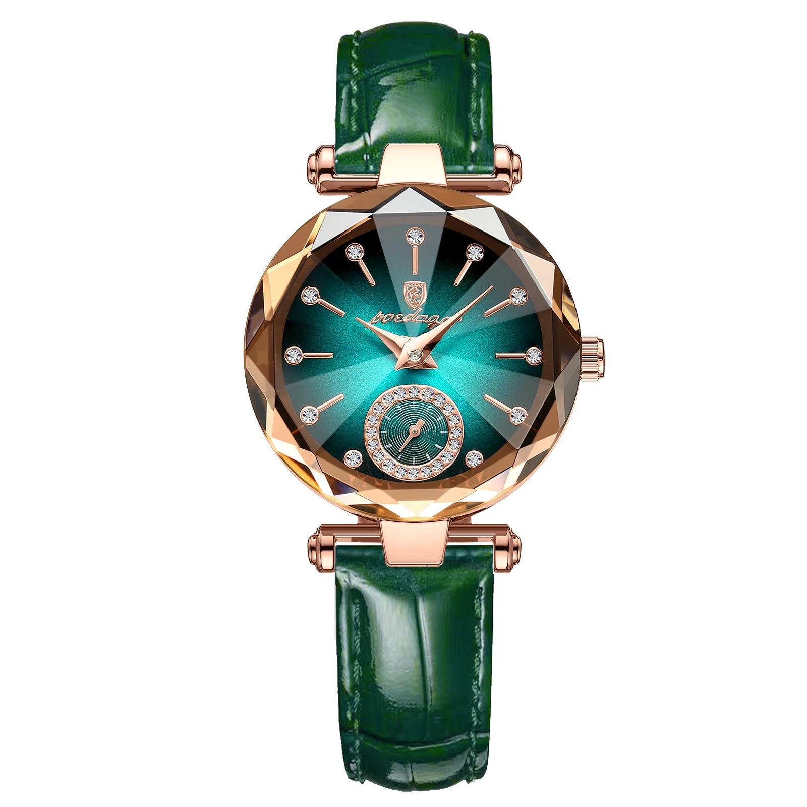 POEDAGAR Relojes de mujer, moda, esfera de diamante, cuero, cuarzo, marca superior de lujo, resistente al agua, reloj de pulsera para mujer, regalo para novia