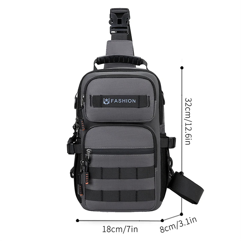 Sac de poitrine de randonnée, sac à dos de voyage multifonctionnel Molle, sac à main léger, pochette pour équipement d'escalade de cyclisme en plein air, grand sac amusant
