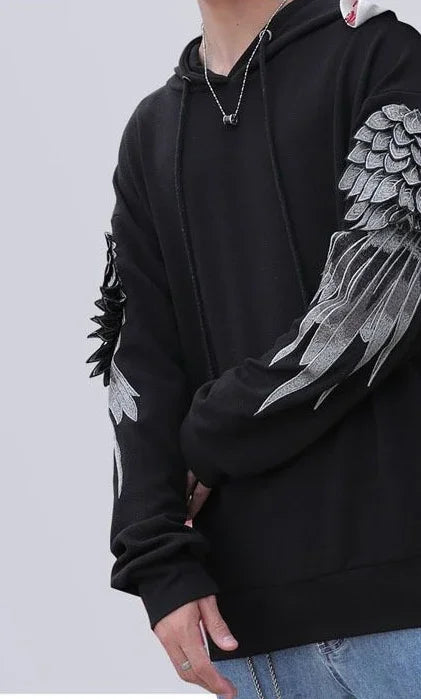 Sudadera con capucha bordada para hombre, ropa masculina, Hip Hop, sudadera blanca de lujo sin marca, ropa de calle para otoño, barata, Emo