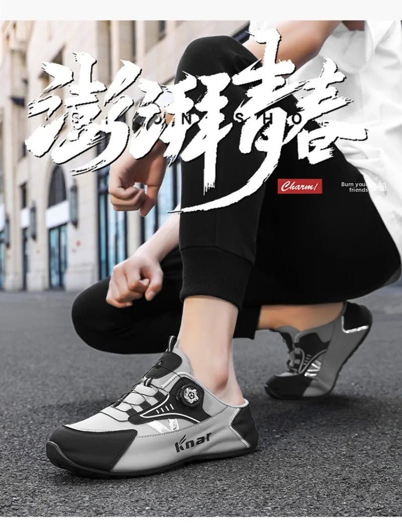 Zapatos de Hombre Moda Verano Suela Blanda Medias Pantuflas Casuales Versátiles Zapatos de Hombre de Moda Tendencia Zapatos Baotou para Exteriores