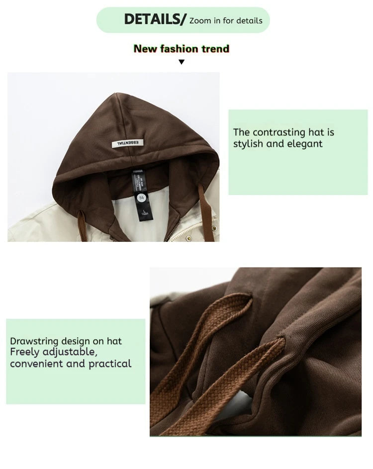 Chaqueta fina para hombre con capucha, juvenil, otoño e invierno, nuevo estilo popular, combinación de colores, uniforme de béisbol de alta gama, con capucha, casual