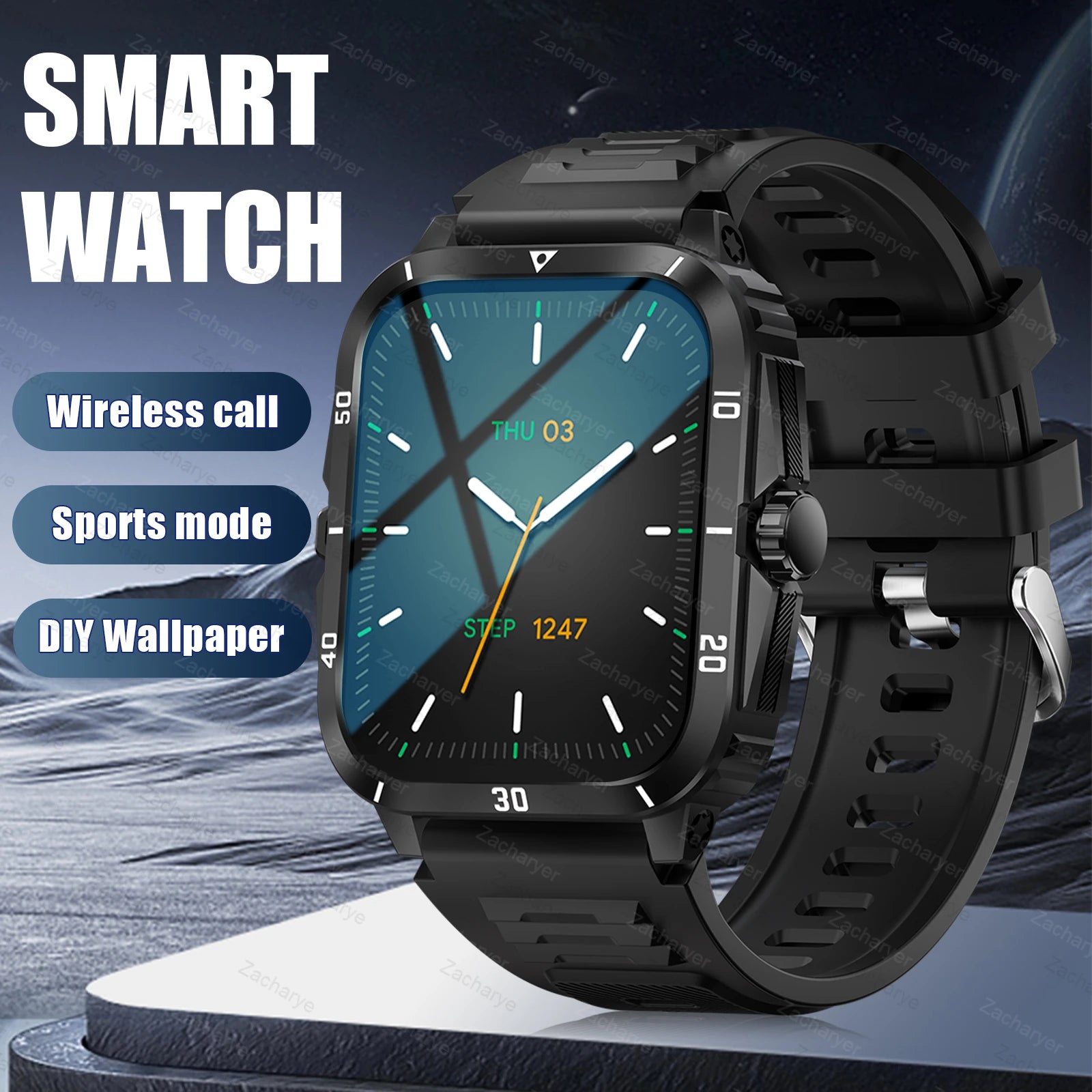 Reloj inteligente, llamadas/marcación inalámbricas, modo multideporte, recordatorio y rechazo de llamadas, recordatorio de SMS, para iPhone/Android