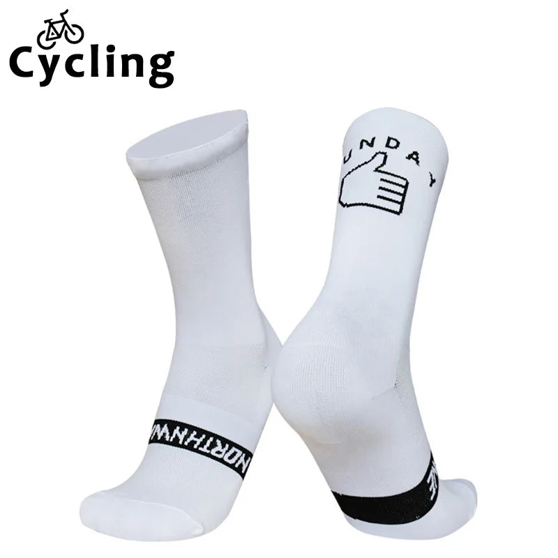 Deporte Correr Lunes Calcetines Nuevo Domingo Transpirable Ciclismo Calcetines de Ciclismo de Carretera para Hombres Mujeres calcetines ciclismo