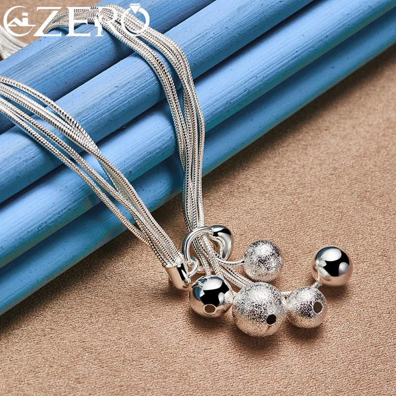 Conjunto de joyas de plata de ley 925 de diseñador fino al por mayor, borlas, cuentas, pulseras, collares, pendientes, regalo de boda y fiesta de moda