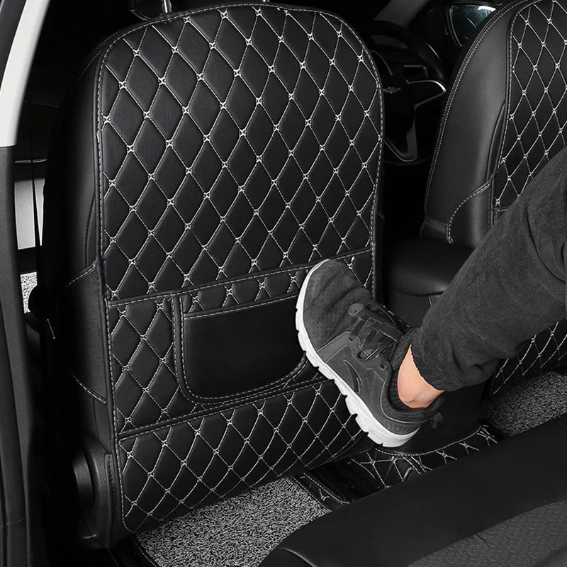 1 Alfombrilla protectora de cuero sintético para el respaldo del asiento del coche, protector de asiento de coche para niños, almohadilla antisuciedad para el asiento trasero del coche, accesorios para coche