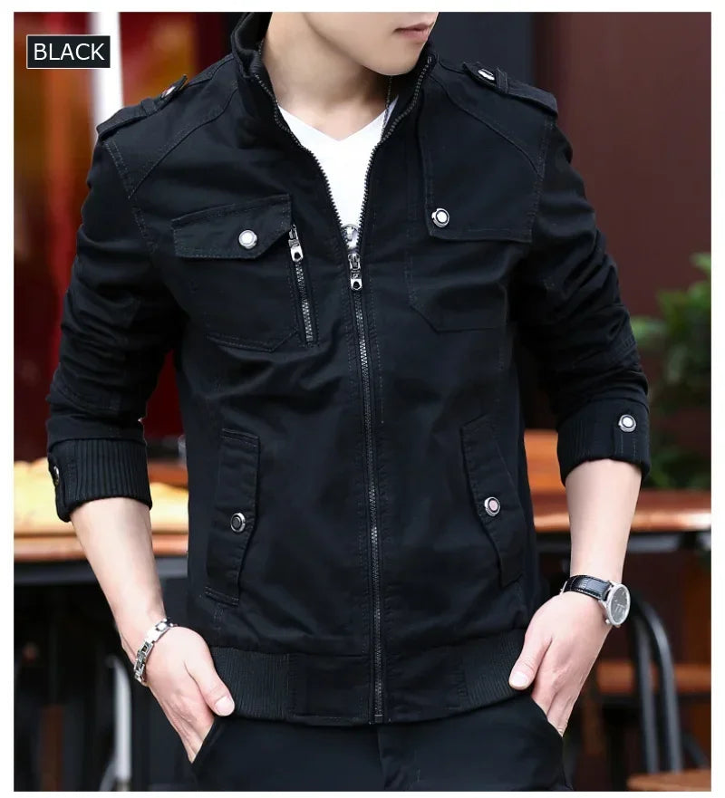 Chaquetas cargo para hombre, nueva moda, chaqueta bomber, ropa masculina, estilo británico sencillo, chaqueta cálida cortavientos y abrigo, chaqueta de béisbol para hombre.