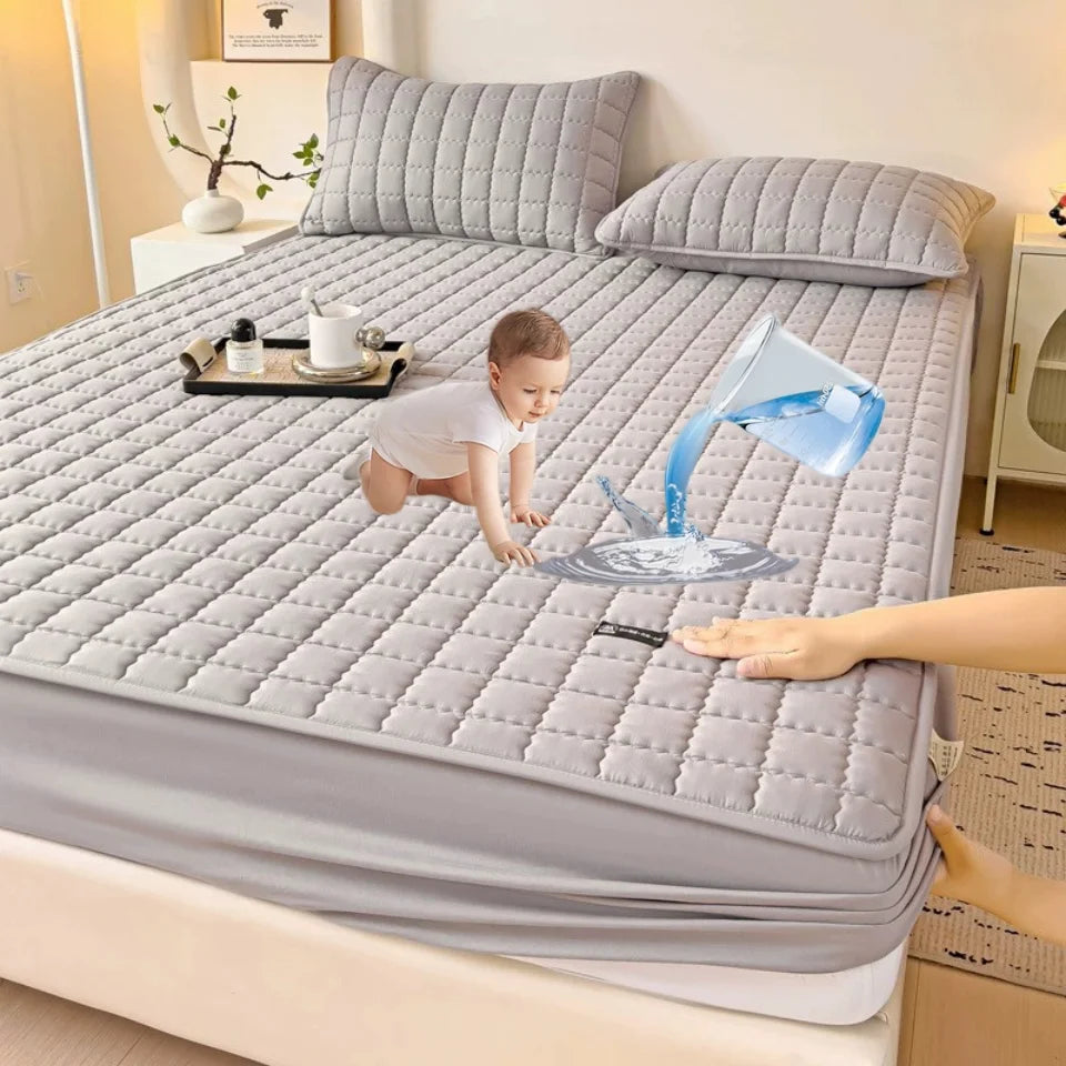 Waterproof Thickened Mattress Pad Protector Adjustable Durable Fitted Sheet Bed Covers Anti-mite Non-slip Bedspreads 150/160x200