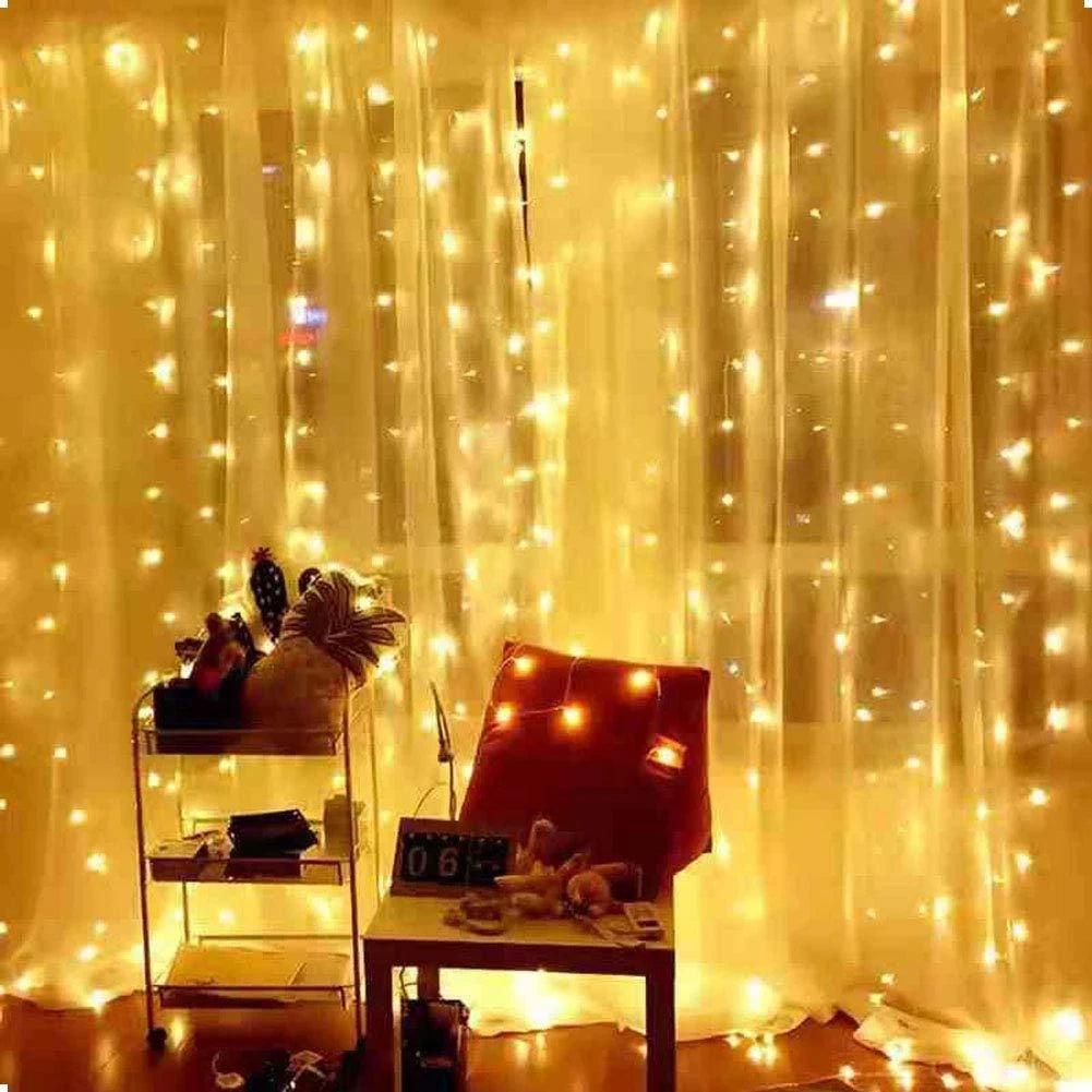 Cortina de luces navideñas, guirnalda, adornos de Feliz Navidad para el hogar, adornos navideños, regalos de Navidad, decoración de Año Nuevo