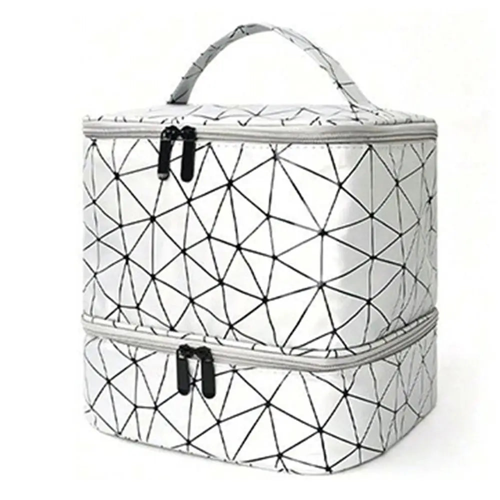 Neglelakkorganisator i PU-skinn – Dobbeltlags oppbevaringsboks med stor kapasitet