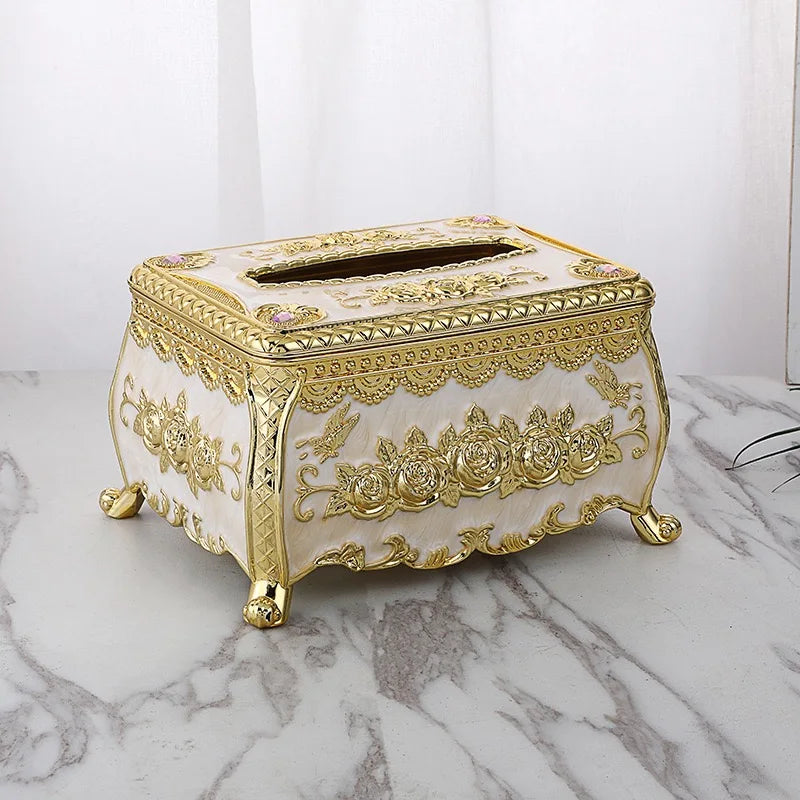 Servilletero de papel, estilo europeo, caja de plástico, dispensador de servilletas de cocina, organizador de almacenamiento de escritorio, decorativo para el hogar