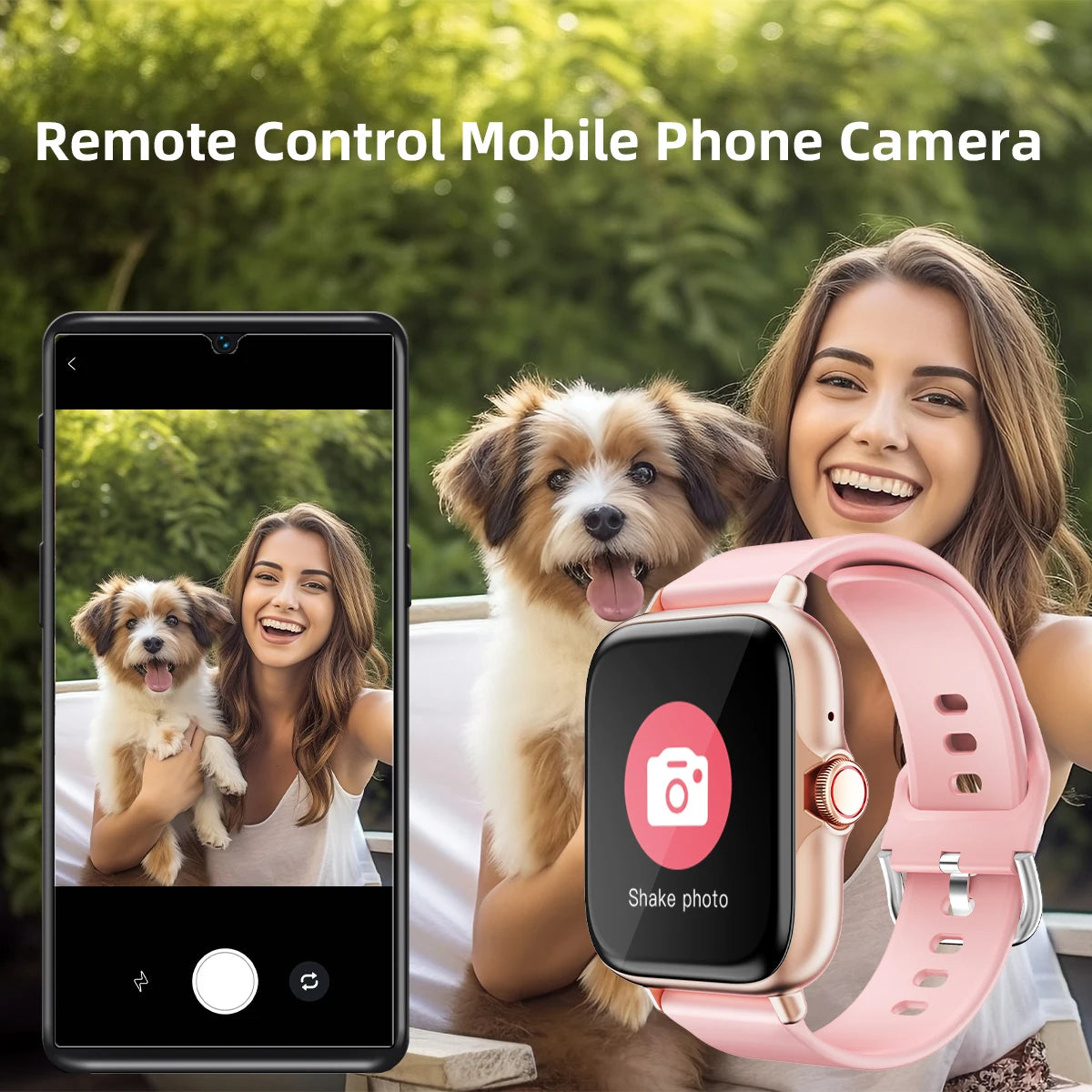 1,83'' Vanntett Smartklokke med Meldingssvar Anrop Søvnovervåking Sports Skritteller Informasjonsvarsler For iPhone Android