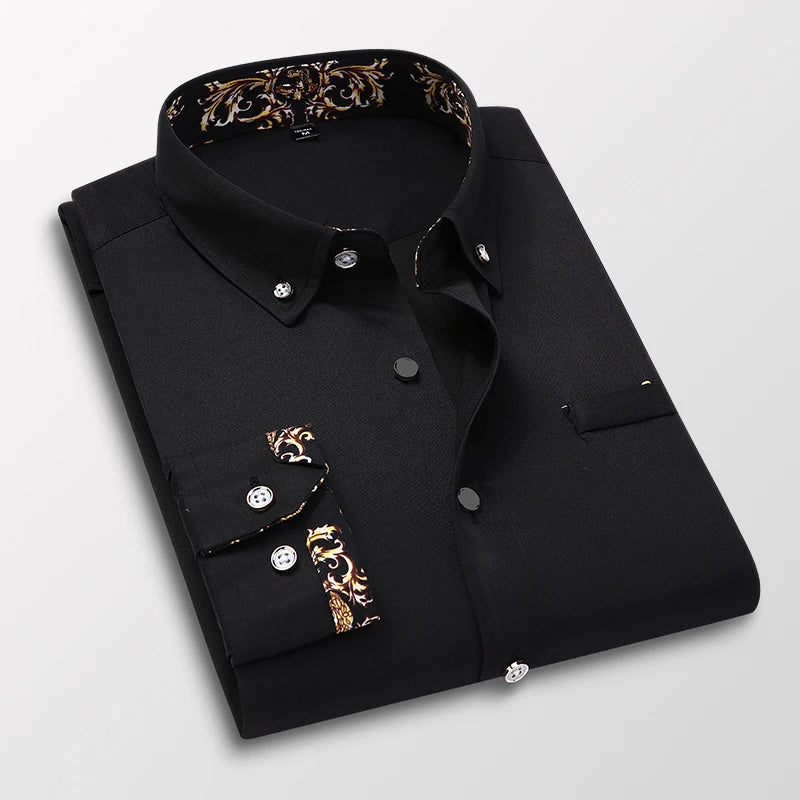 Men's Clothing Arrival Men Shirt, Fashion Causal Long Sleeved Male Dress Social Business Cotton Shirt Soft Weeding White Shirts