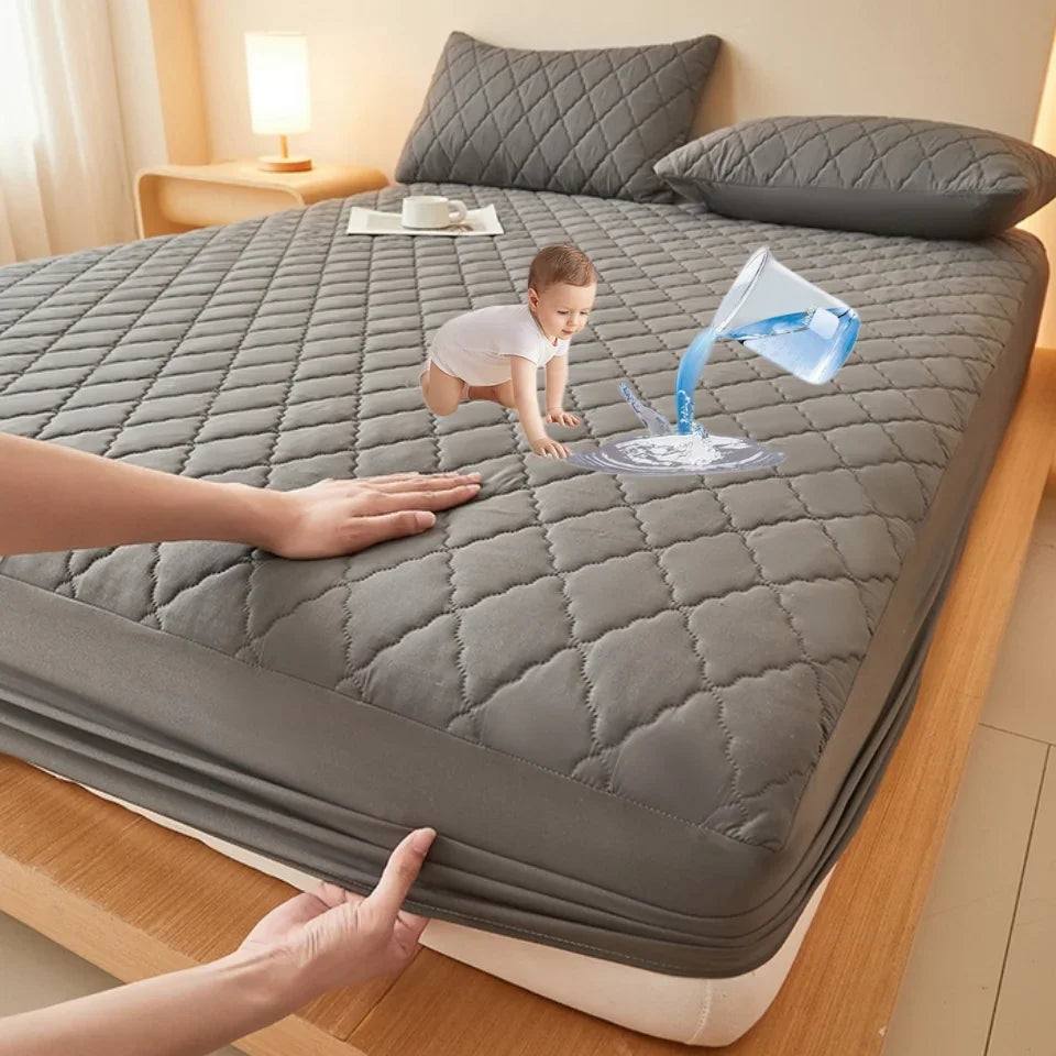 Vanntett madrassbeskytter Preget madrasstrekk Mykt, pustende, tilpasset madrasstrekk 120/150/180/220x200 Vaskbart