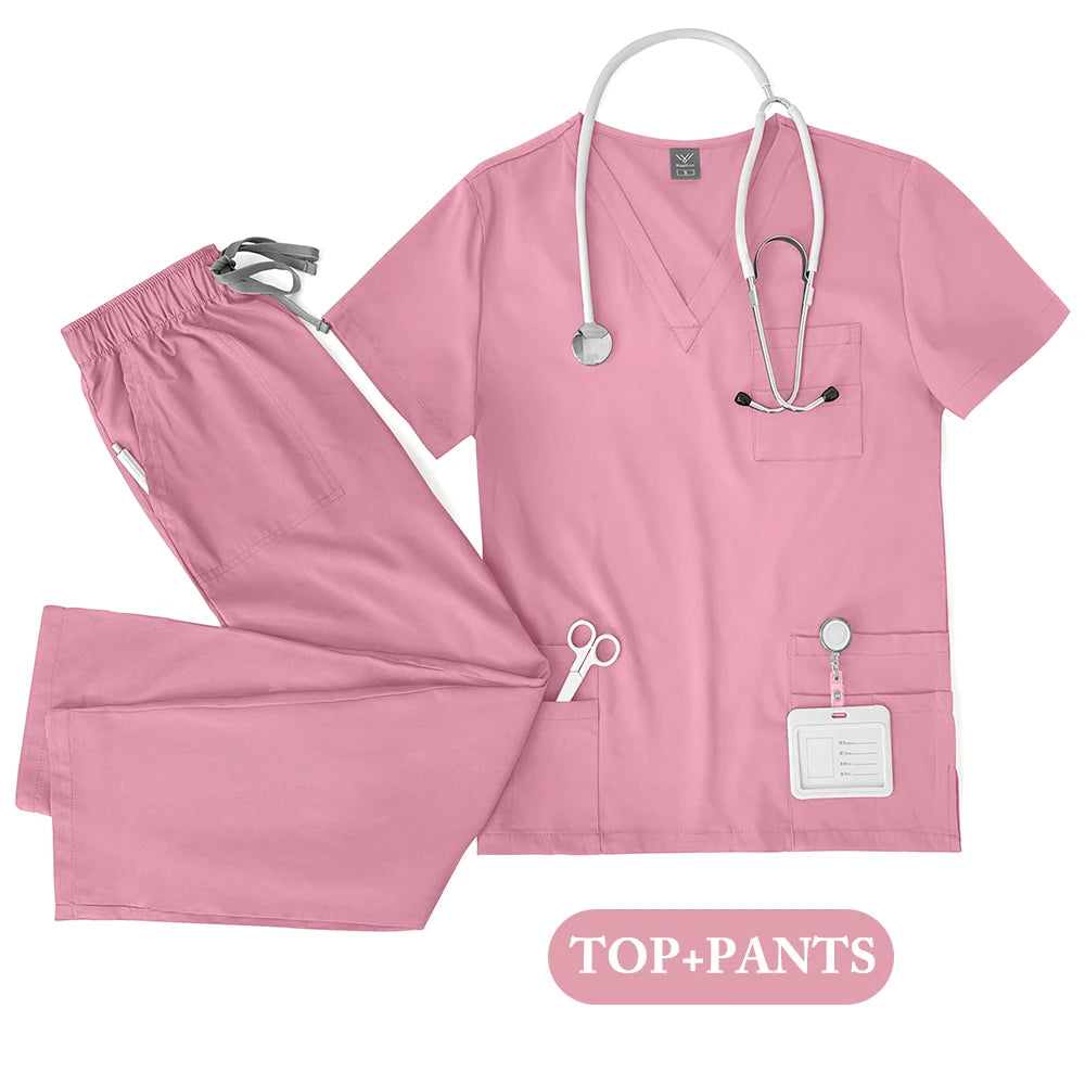 Conjunto unisex de uniforme médico – Cómodo, profesional y perfecto para el trabajo en el sector sanitario
