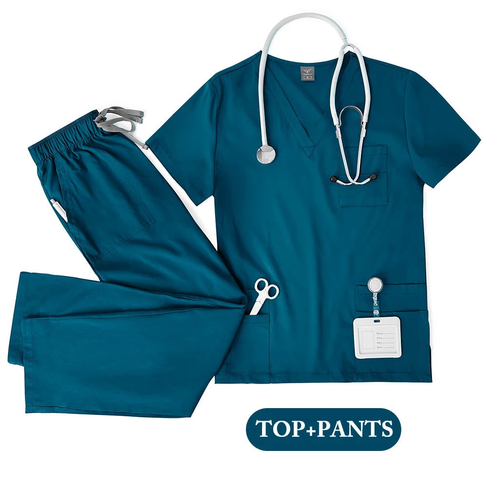 Conjunto unisex de uniforme médico – Cómodo, profesional y perfecto para el trabajo en el sector sanitario