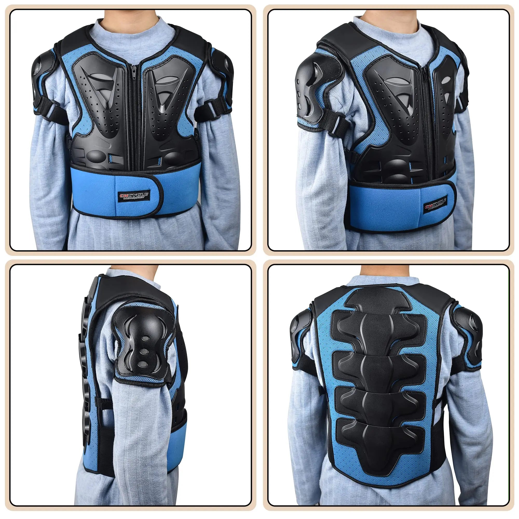 Kids Motorcycle Armor Suit Dirt Bike Gear Chest Protector Motocross for Kids Chest Protective Gear with Elbow Knee Pads Guards
