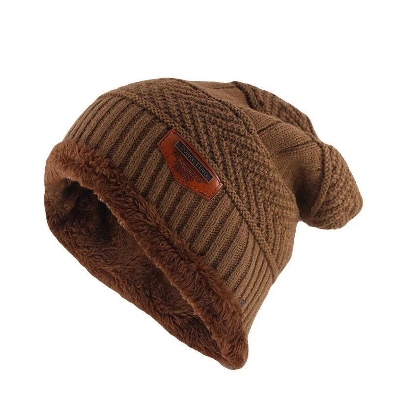 Nuevo gorro de invierno unisex elegante con forro de piel sintética, gorro cálido suave, gorros de invierno gruesos para hombres y mujeres, gorro de punto