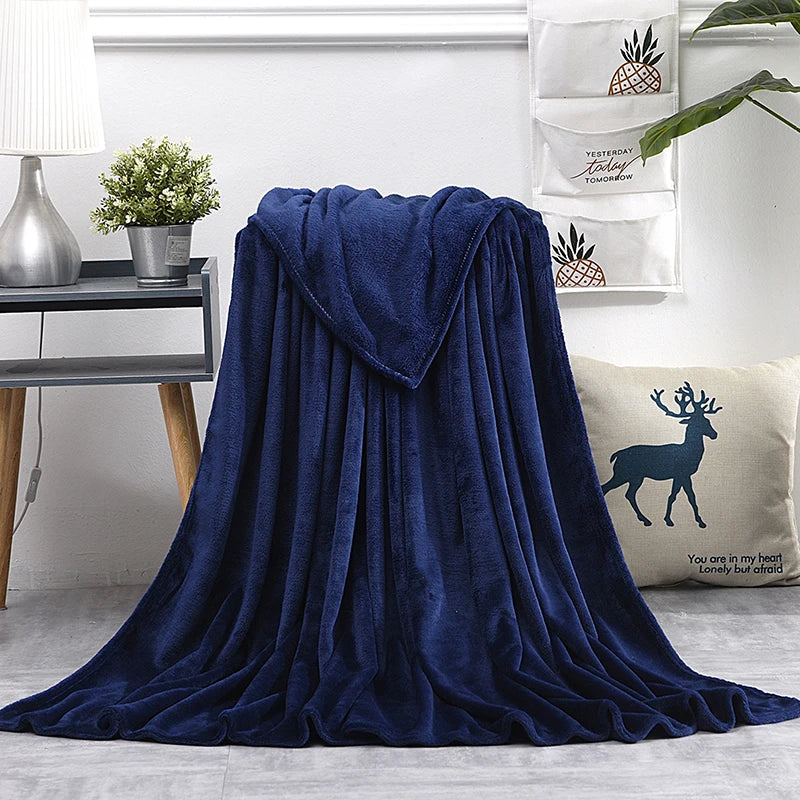 Couvertures douces et chaudes pour lits, jeté de lit en vison d'hiver, housse de canapé solide, couvre-lit, couvertures à carreaux d'hiver, drap d'hiver, couvre-lit