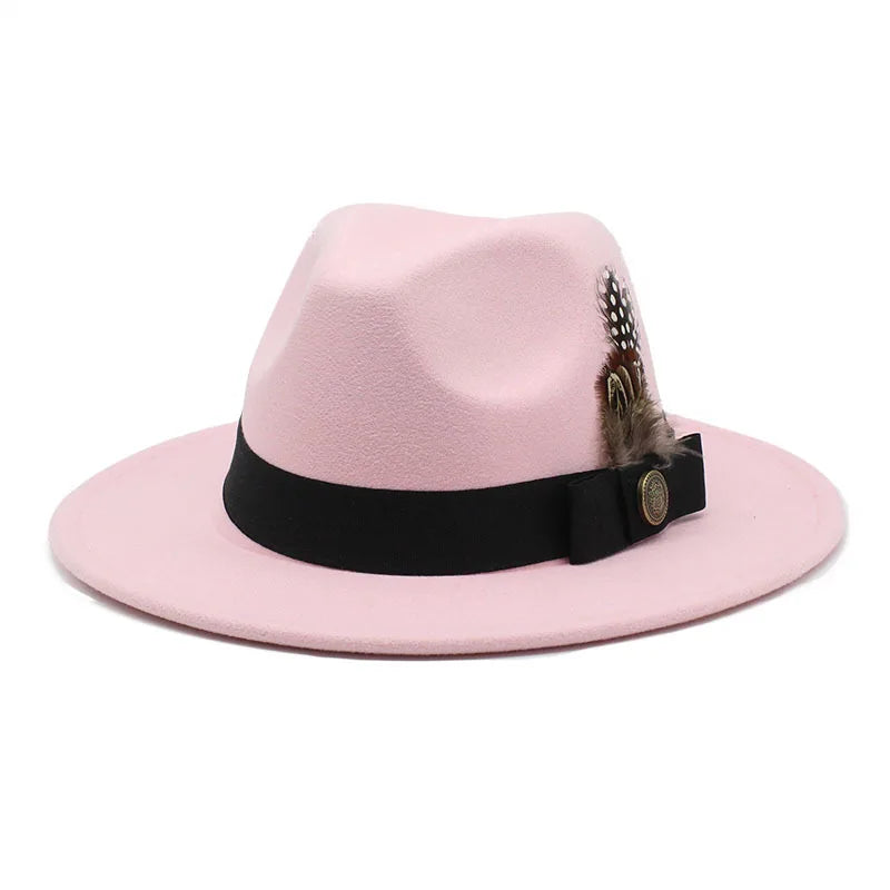 Sombrero Fedora Clásico de Plumas