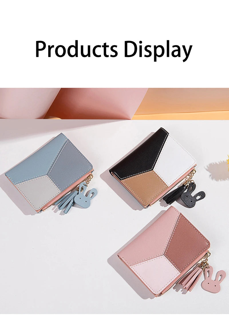Cartera de mujer de marca de lujo hecha de piel sintética Tarjetero femenino Monederos portátiles para mujer Pequeños monederos con cremallera Regalo para niña
