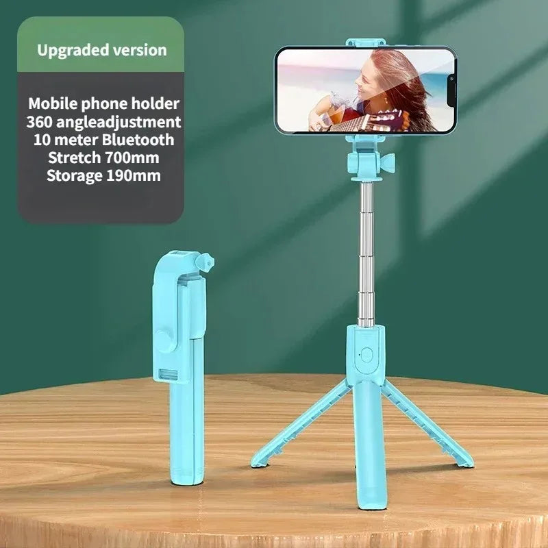 Selfiestang trådløst stativ med lys Bluetooth-fjernkontroll Uttrekkbart stativ for iPhone mobiltelefon Tiktok livestreaming