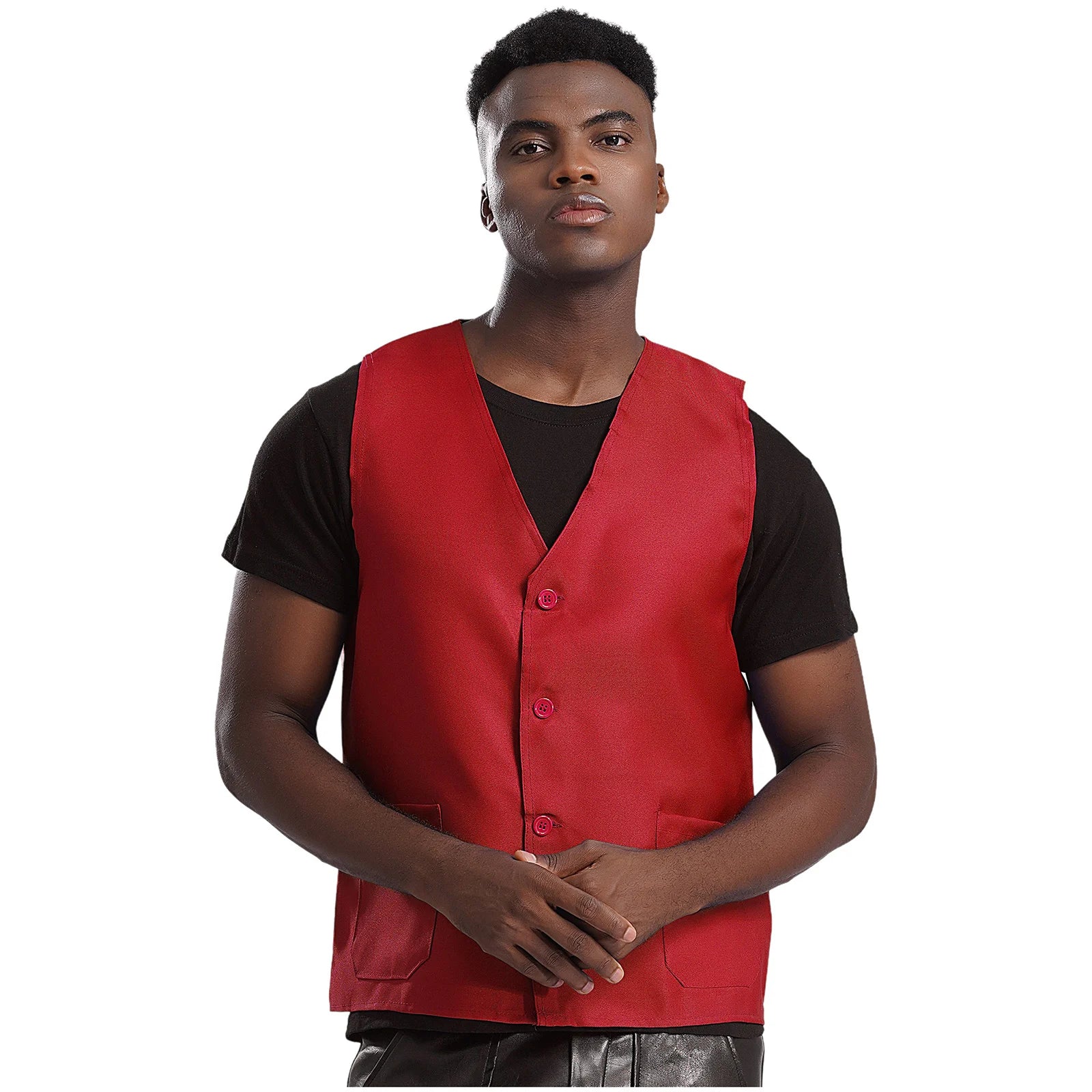 Mens 2 Pocket Unisex Vest Noticeable Bright Colors Vest Volunteer Vest Activities Vest Advertisement Publicizing Vest Work Wear