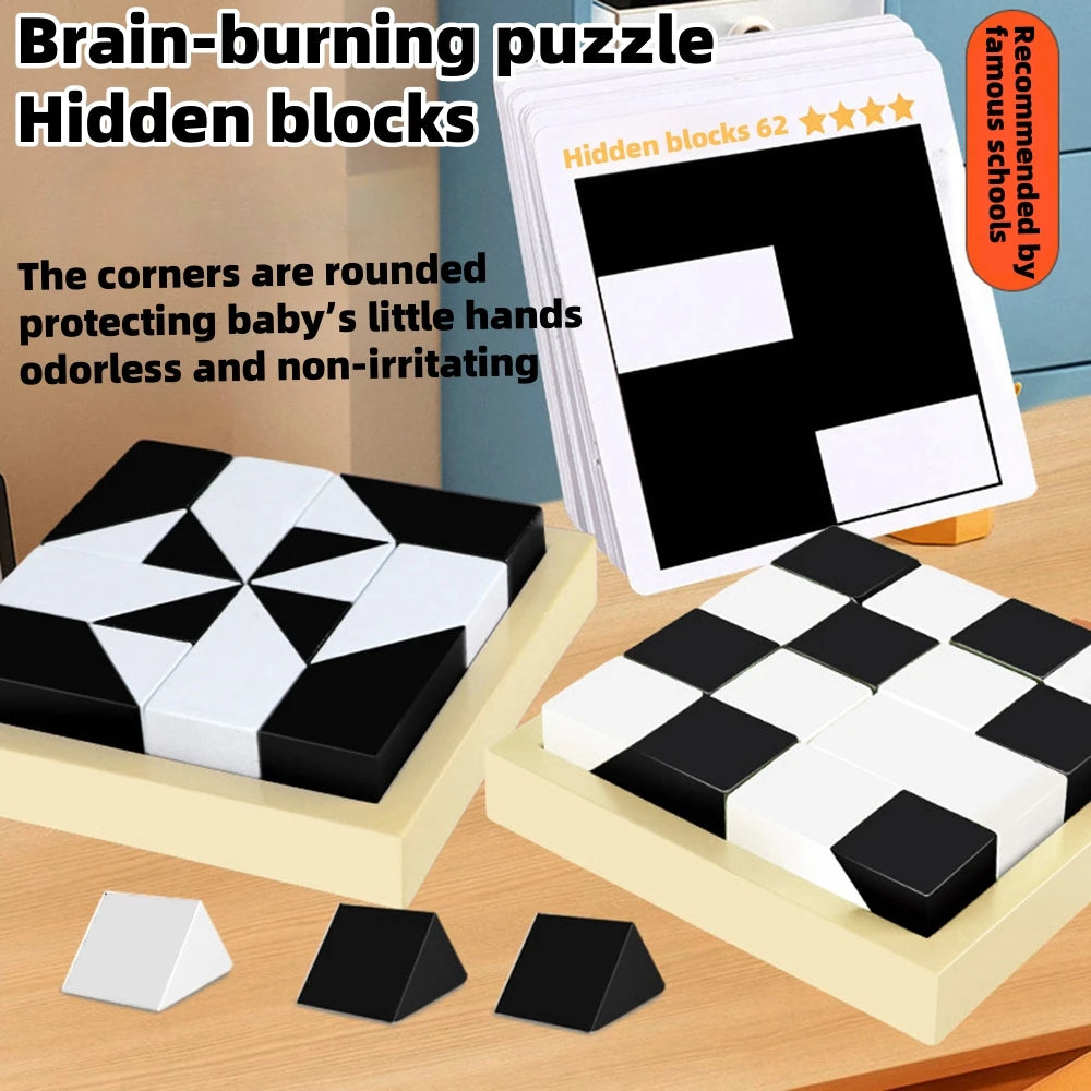 Jouets éducatifs de puzzle de blocs de construction cachés, entraînement de la capacité de réflexion spatiale et d'imagination, jeu interactif parent-enfant