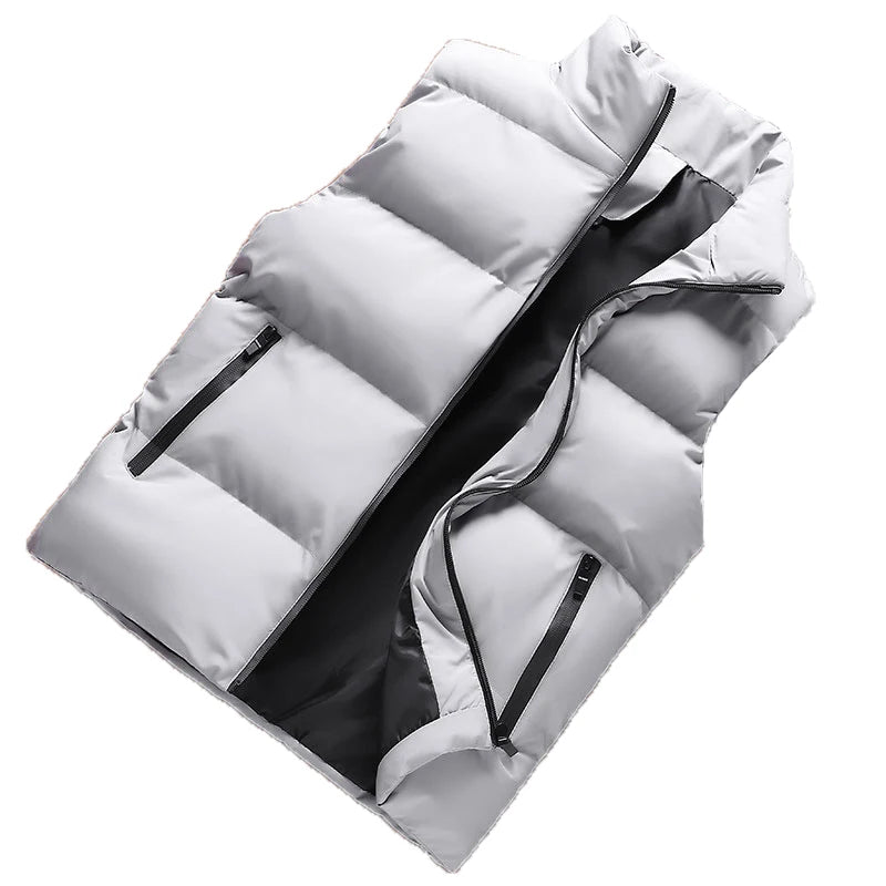 Chaleco de hombre cortavientos, chaqueta sin mangas para hombre, chaqueta de invierno, abrigo casual, chaleco de hombre de algodón grueso y cálido