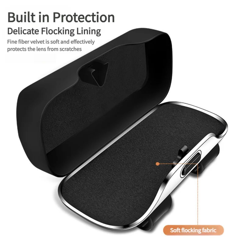 Funda para gafas de visera de coche, interior de ABS flocado premium, organizador de gafas de sol para auto, caja de protección de gafas antiarañazos