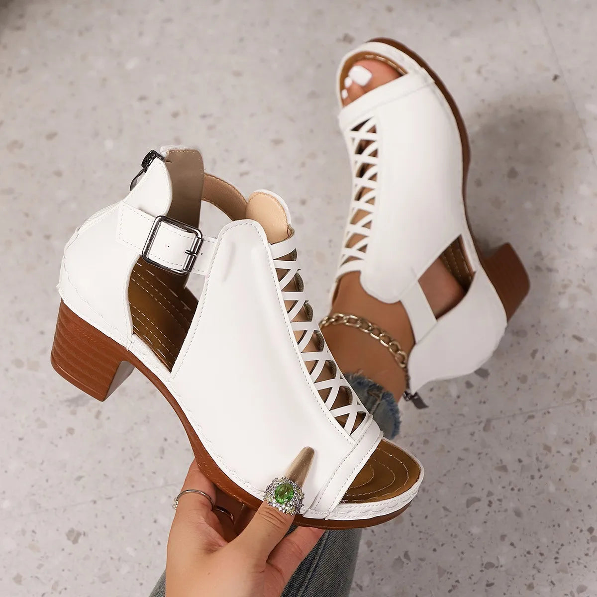 Sandales à talons épais pour femmes – Élégantes, confortables et parfaites pour l'été