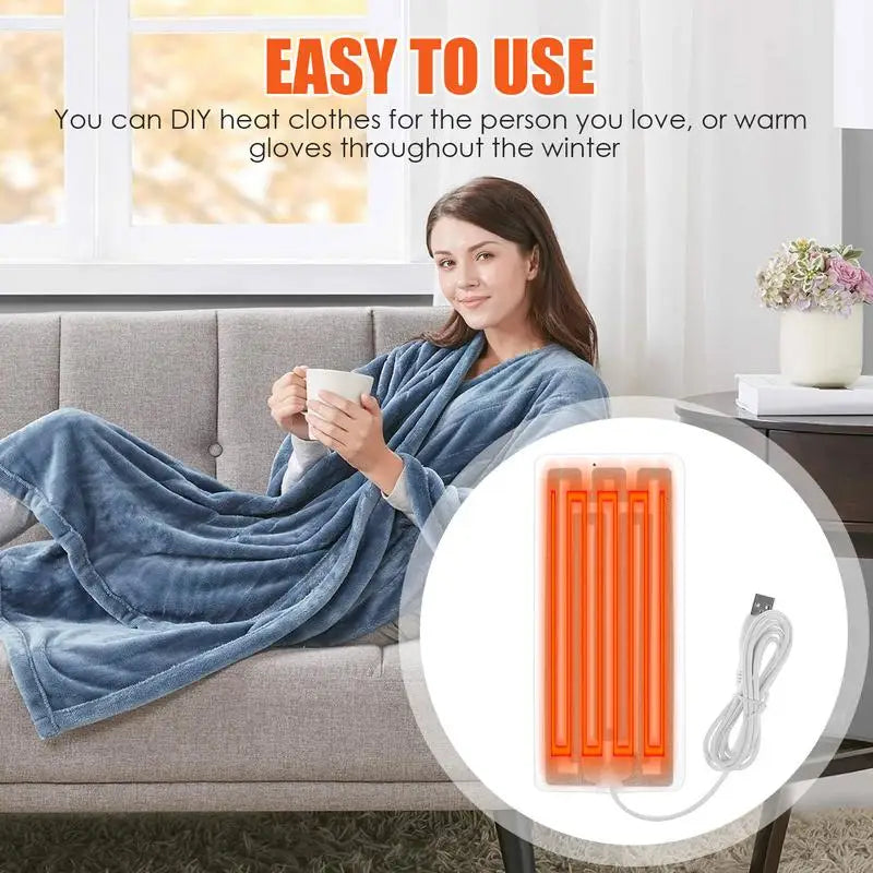 5V Electric Cloth Heaters Fast Heating Electric USB Pad Warm Products for Gloves Clothing Undershirt Insoles Abdomen Belt