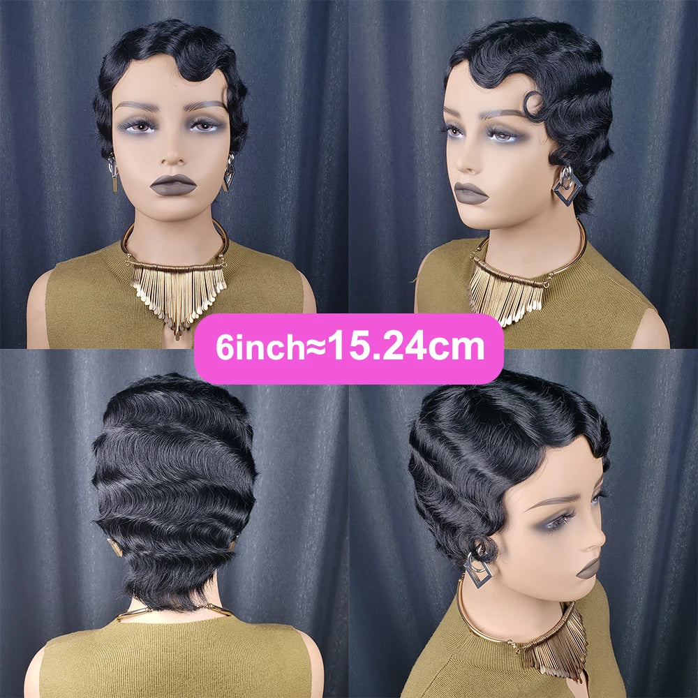 Peluca Pixie con Ondas al Agua