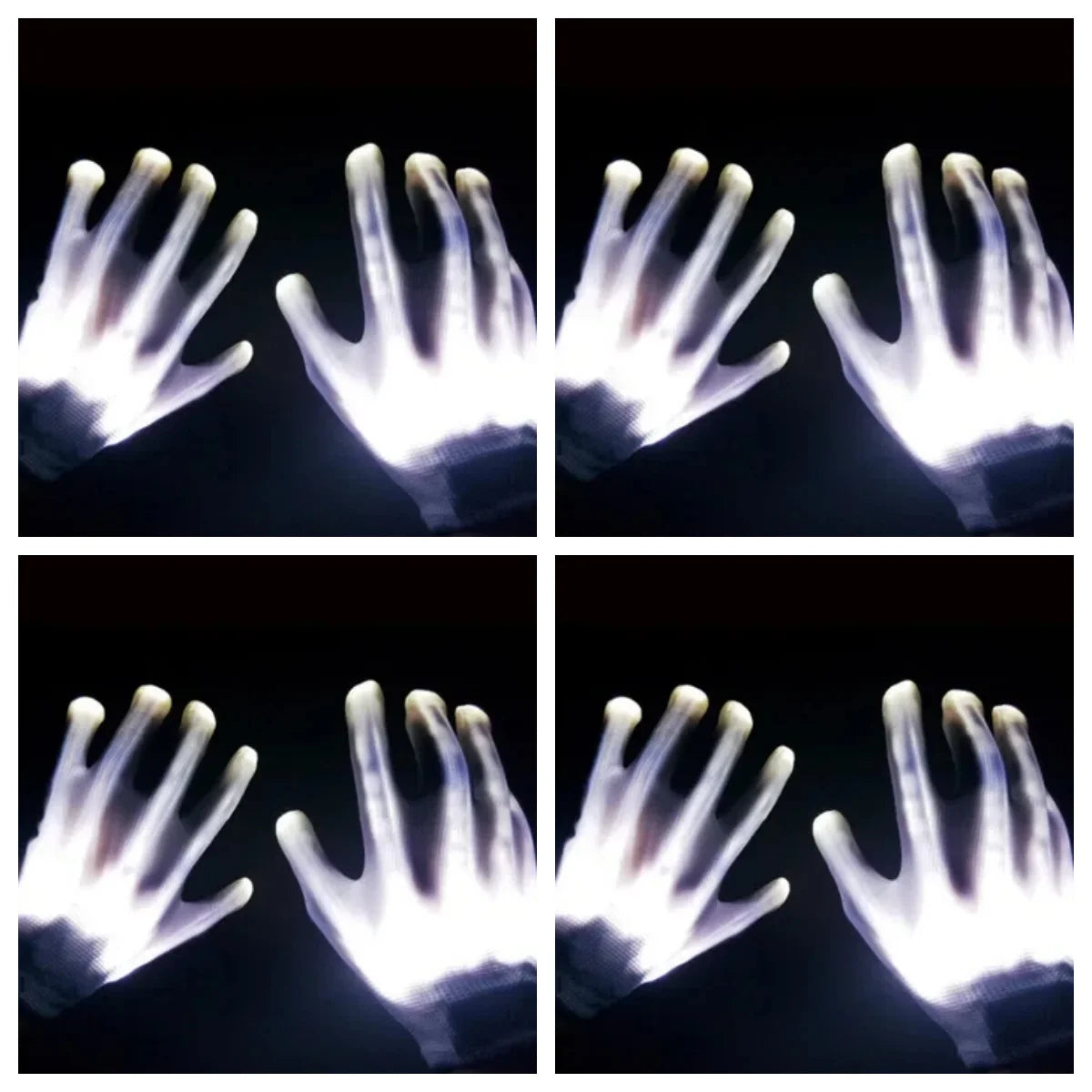 Guantes LED Neon Guantes Brillantes Fiesta de Halloween Accesorios de Luz Guantes Luminosos Parpadeantes de Calavera Suministros para Disfraces de Escenario