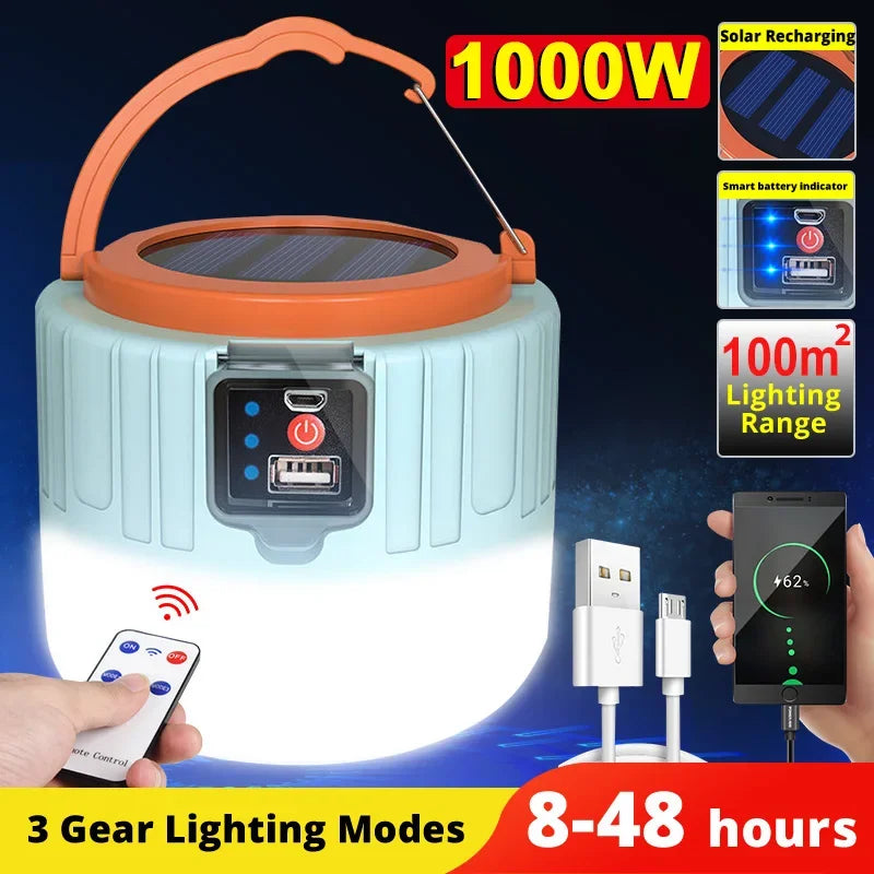 Linterna de camping portátil Power Bank Linternas LED de camping de mano impermeables para tienda de campaña al aire libre Foco recargable Linterna