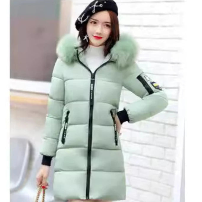 Varm parka med pelskrage til dame