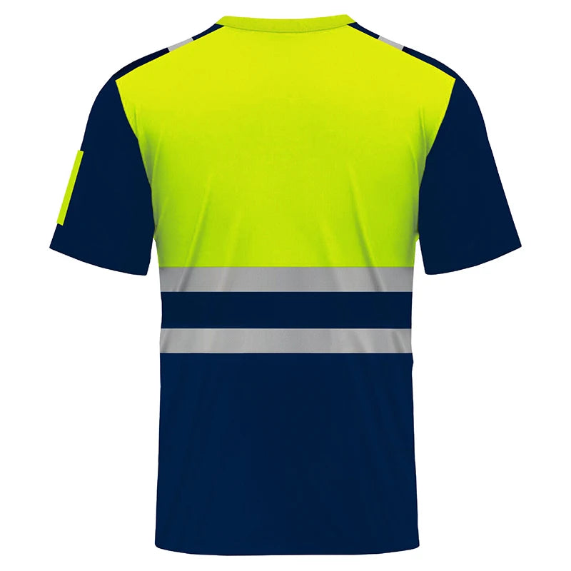 High Visibility Safety Work Shirts Summer Breathable Work T Shirt Reflective T-shirt Quick Dry Hi Vis Shirts Large XXXL