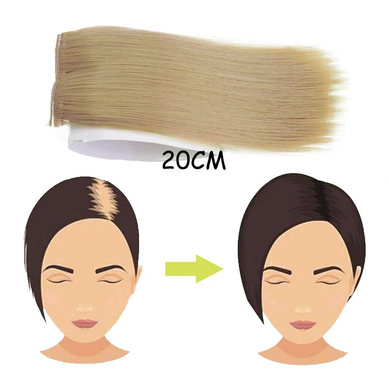 AZQUEEN Almohadillas de cabello sintético invisibles sin costuras con clip de una pieza para aumentar el volumen del cabello, extensiones de cabello, cubrepelo superior lateral