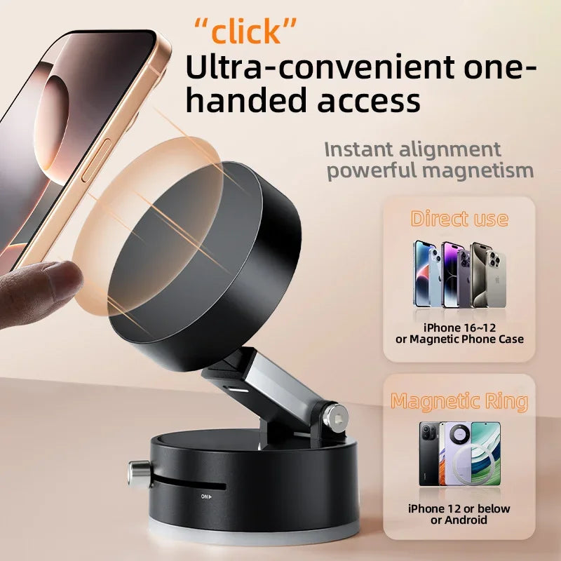 Soporte para teléfono móvil plegable con ventosa al vacío, soporte magnético para teléfono para coche, accesorios para iPhone/teléfonos Android