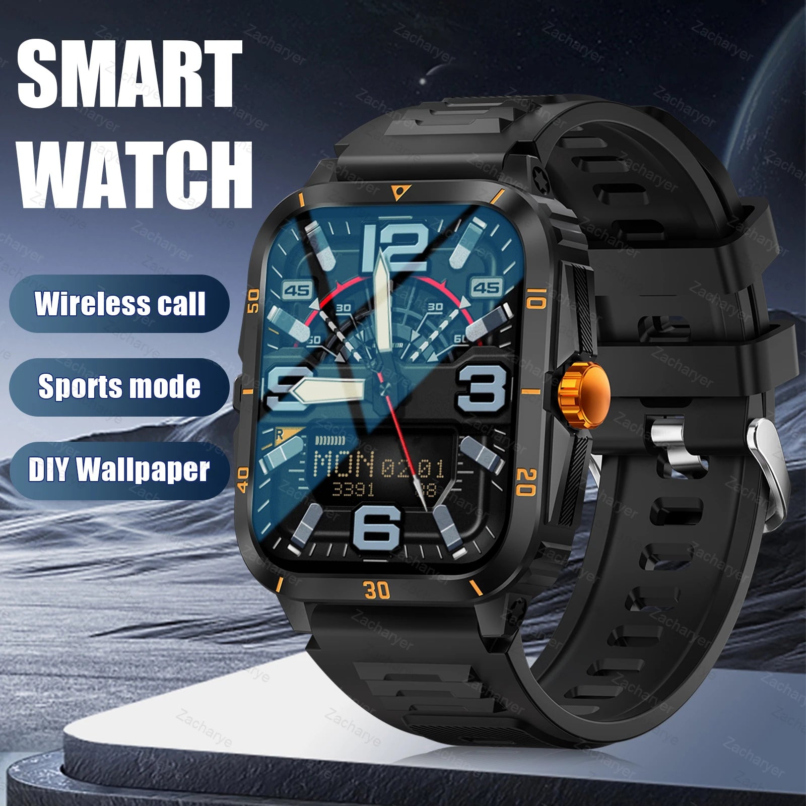 Reloj inteligente, llamadas/marcación inalámbricas, modo multideporte, recordatorio y rechazo de llamadas, recordatorio de SMS, para iPhone/Android
