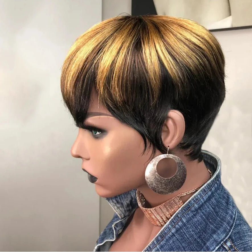 Honey Blonde Ombre Pixie Bob Wig
