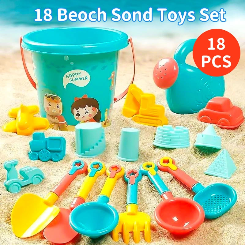 Juguetes de playa para niños, juegos de verano al aire libre, cubeta de plástico para arena, regadera, palas, juguetes de agua para niños, herramientas de regalo