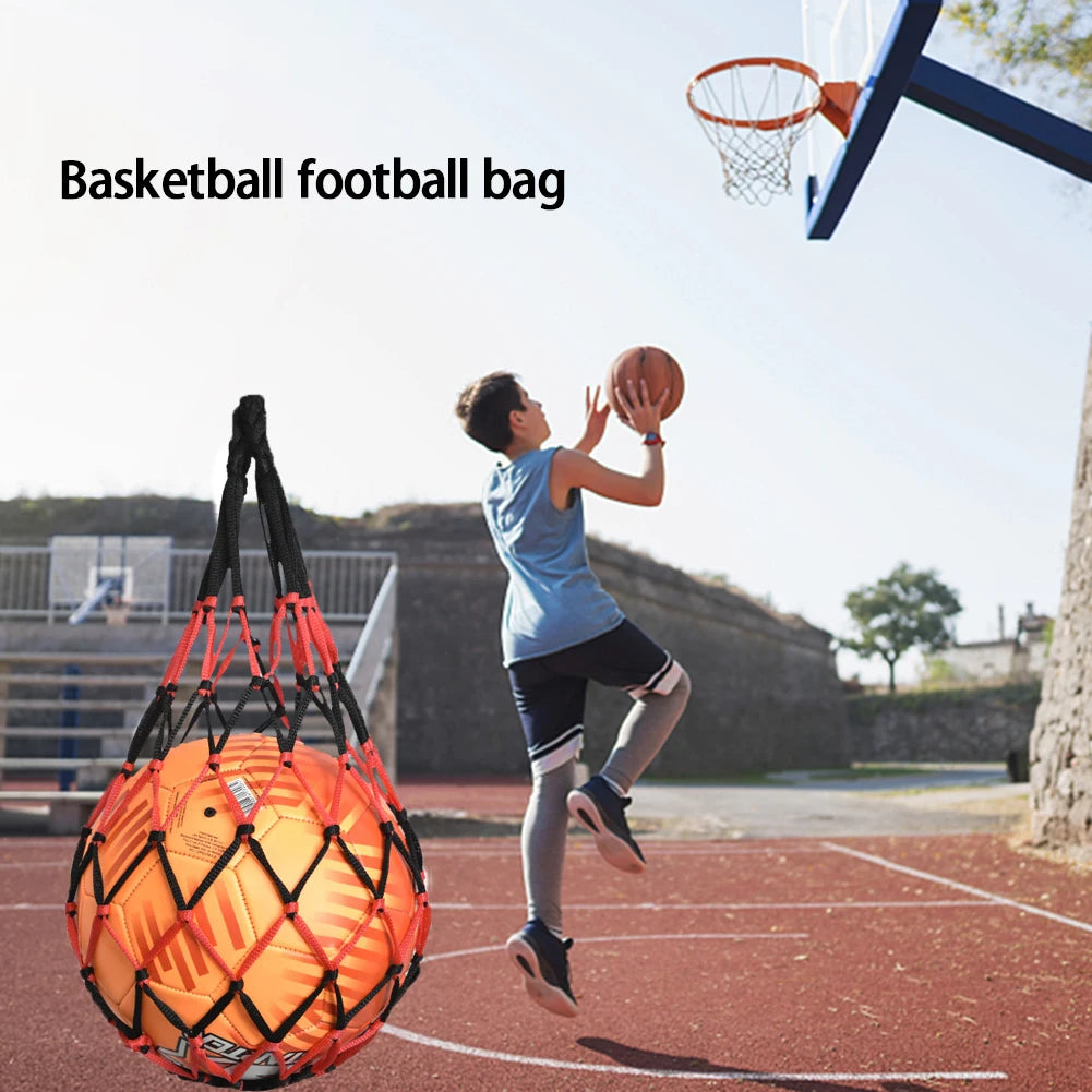Sports Ball Holder Youth Football Self Trainer Football Net Bag Sports Mesh Equipment for Carrying Basketball Volleyball Soccer