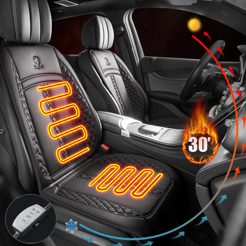 Universal 12V Car Seat Heating Pad Soft Heated Car Seat Cover Upgraded Wideth Warm Winter Car Seat Protector Car Accessories