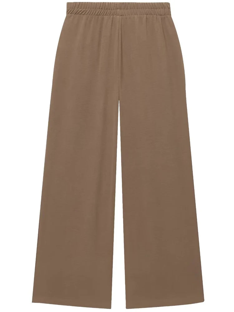 Conjuntos de pantalón para mujer de verano, camisa y blusa, tops, pantalón, conjunto de dos piezas para mujer, camisa de manga corta marrón, traje de pantalón para mujer