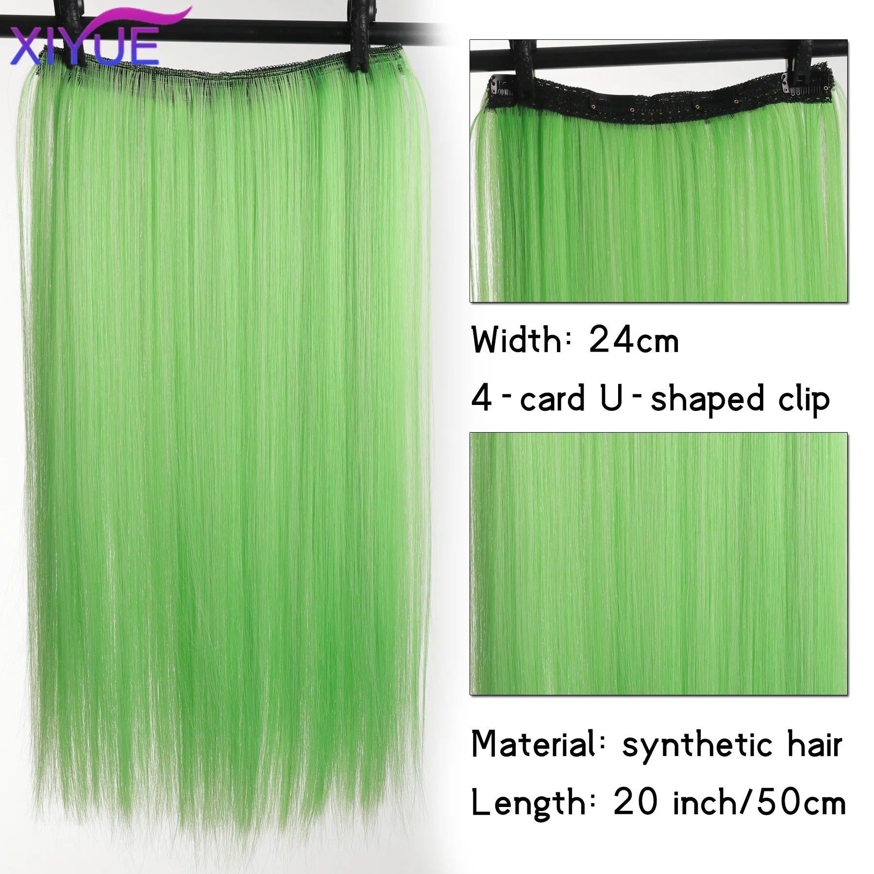 Extensiones de cabello liso con clip de 20 pulgadas – Vibrantes, fáciles y sin esfuerzo